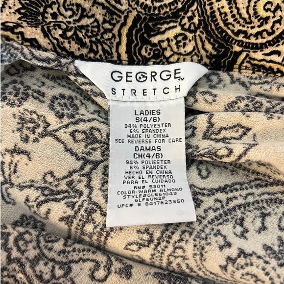 Wrap Around Dress in Tan and Black Women's Small 4-6 - Picture 5 of 6